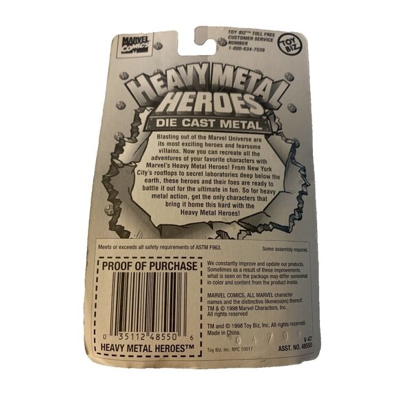 1998 Marvel Heavy Metal Heroes Die Cast Figure Toy Biz Die Cast - Picture 3 of 3